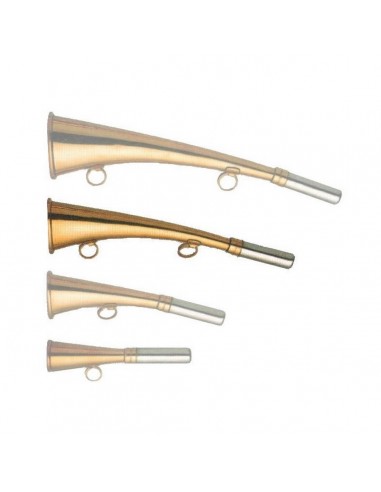 La trompeta de latón mide 22 cm. -...