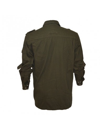 Camicia Multitasche Cotone Rip Verde...
