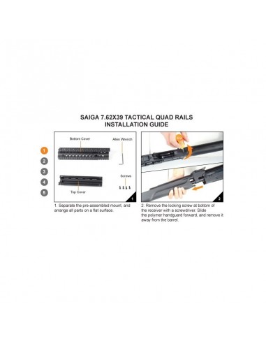 Slitta 4 rail per Saiga 7,62x39 -...