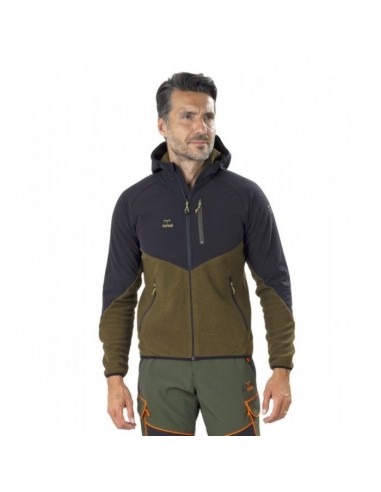 Giacca Pile Verde/Nero Wolf Con...