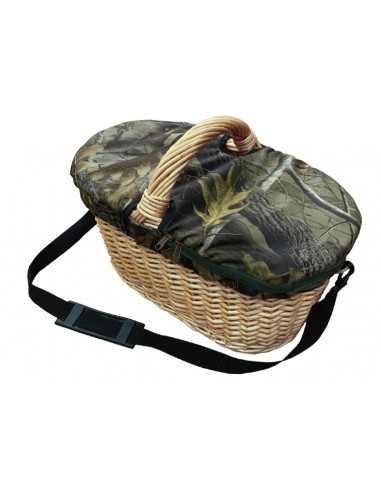 Panier à champignons en osier tressé...