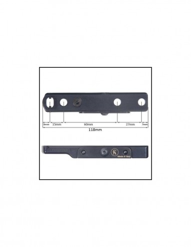 Simple Black Fixed Mount with rings -...