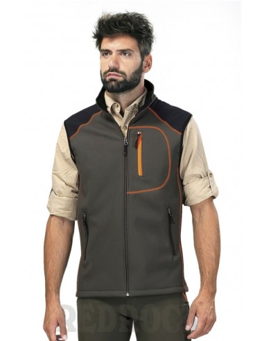 Green/Orange Softshell Vest - RED ROCK