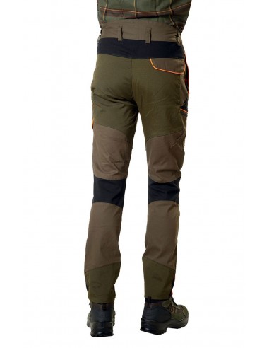 Pantalon stretch Tofane vert/orange -...