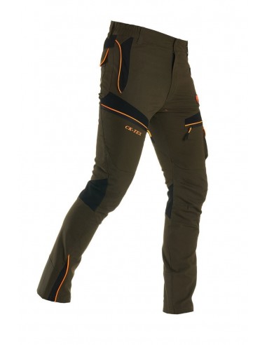 Pantalon stretch Tofane vert/orange -...