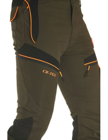 Pantalon stretch Tofane vert/orange -...