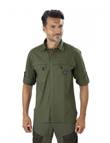 Camicia Popeline Manica Lunga Verde -...