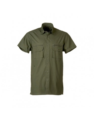 Camisa Popelina Manga Corta Verde -...