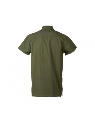 Camicia Verde Manica Corta Popeline -...