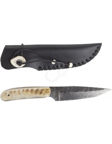 Couteau Damas Rotwild En Os - 39OUTDOOR