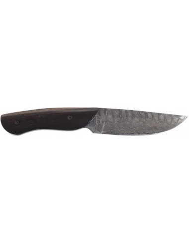 Couteau De Chasseur Damas En Ébène -...