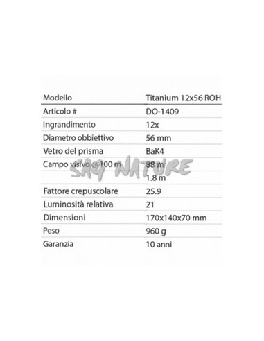 Binocolo Titanium 12x56 Roh - Do1409...