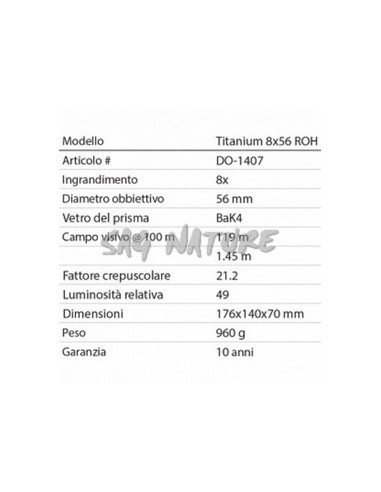 Binocolo Titanium 8x56 Roh - Do1407 -...
