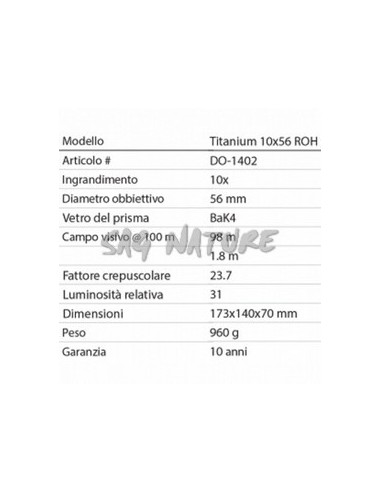 Prismáticos Titanio 10x56 Roh -...