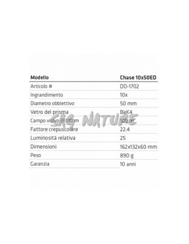 Binocolo Chase 10x50 Ed - Do1702 -...