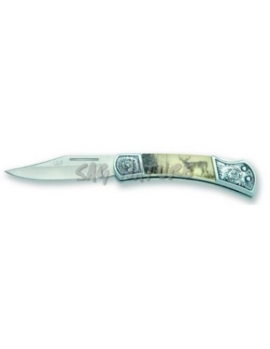 Coltello Con Cervo Sul Manico Lama 8...