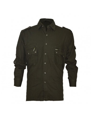 Camicia Multitasche in Cotone Rip...