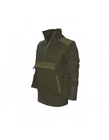 Maglione misto lana 1/2 zip Verde -...