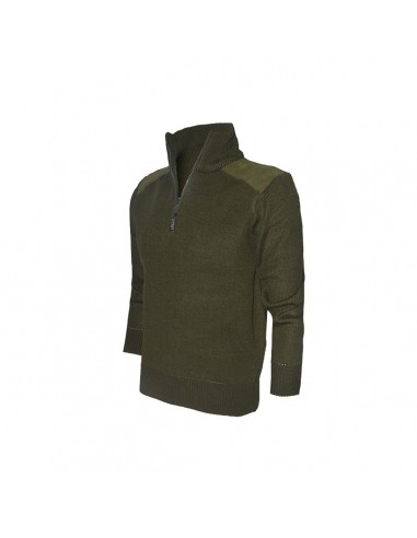 Maglione misto lana 1/2 zip Verde -...