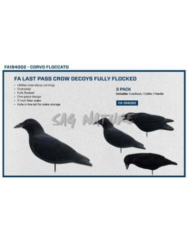 Flocked Crow Set - 3 Piece Pack -...