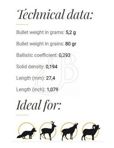 Balles Fox Classic Hunter 6mm (.243)...