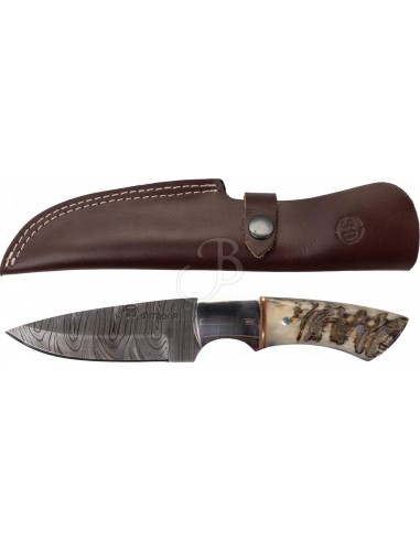Couteau Damas 23,5cm - Corne - 39OUTDOOR