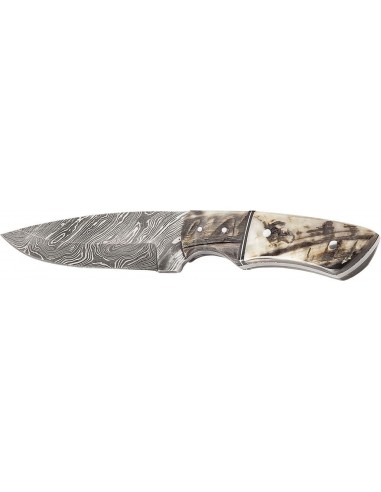 Couteau de Chasseur Damas - Corne -...