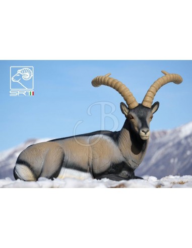 3d Silhouette Iberian Ibex Lying Down...