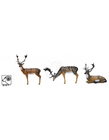 3D Fallow Deer Silhouette Set - SRT