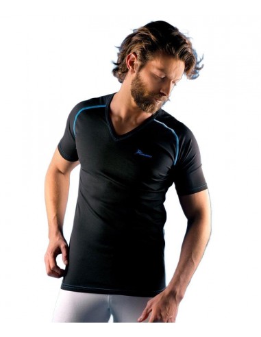 K -MOVE 25 Men's black V-neck T-shirt...
