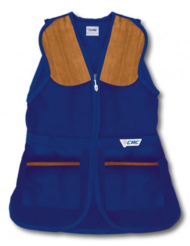 Gilet ambidestro in cotone blu e...